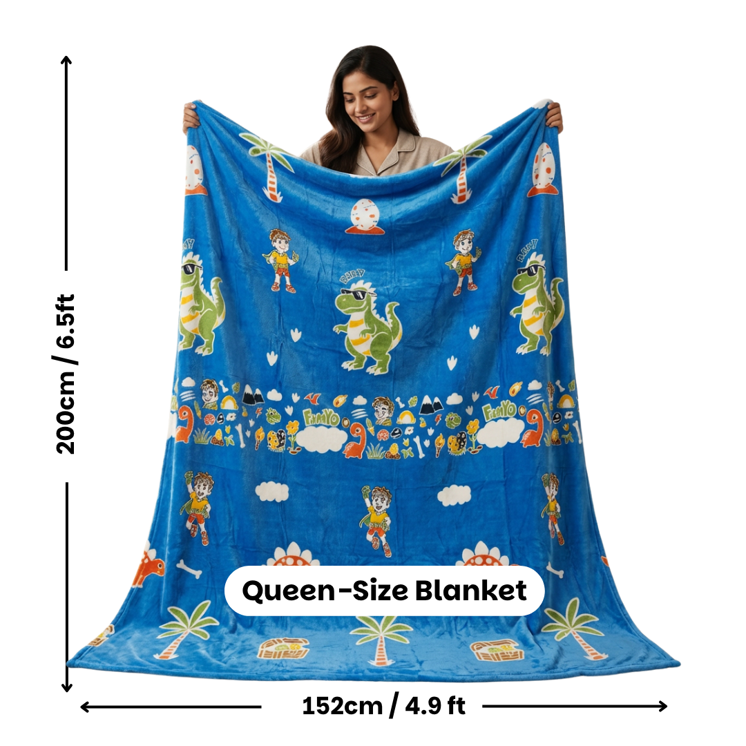 Famyo glow blanket is queen size - 6.5ft/ 4.9ft