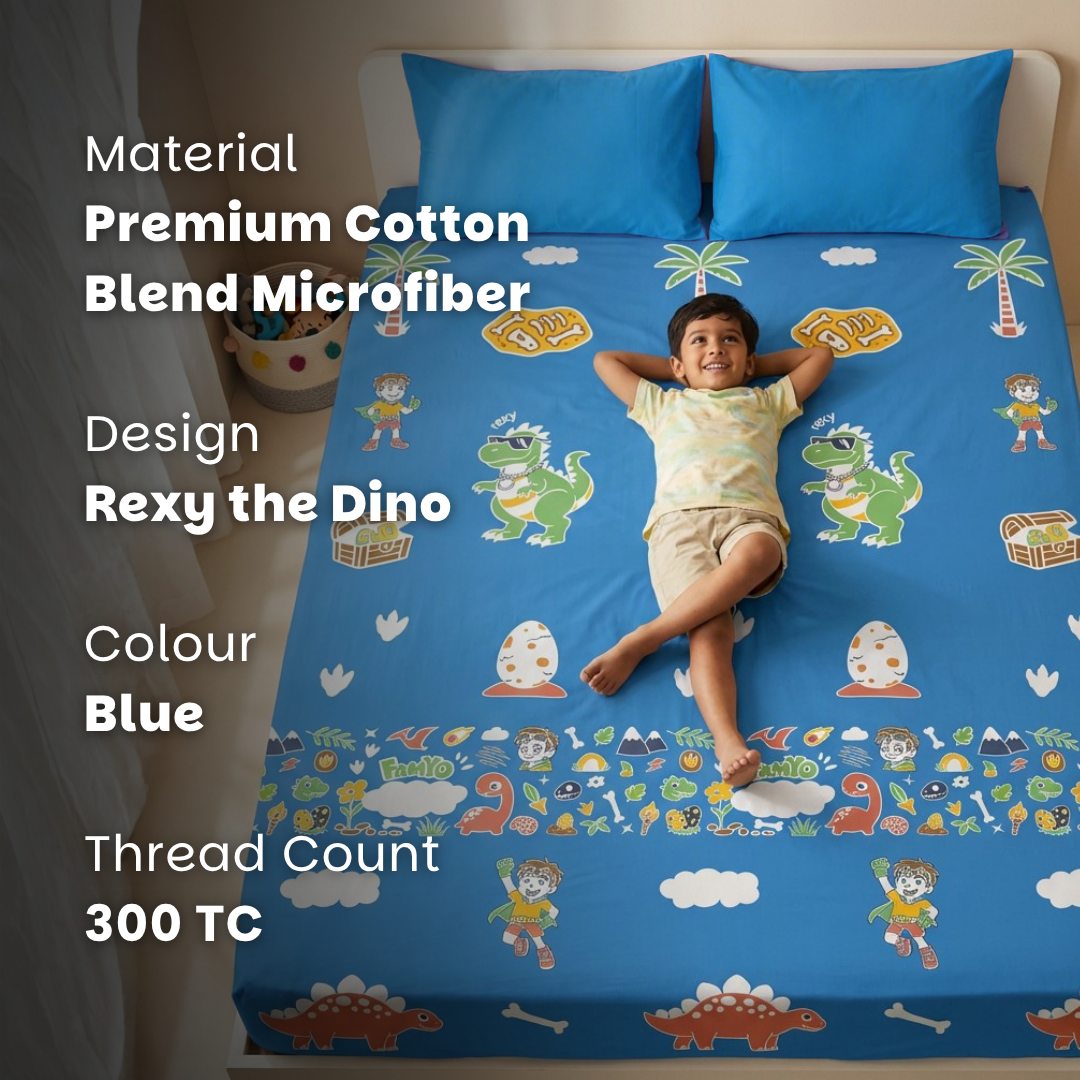 Famyo glow bedsheet - premium cotton blend microfibe, 300 TC