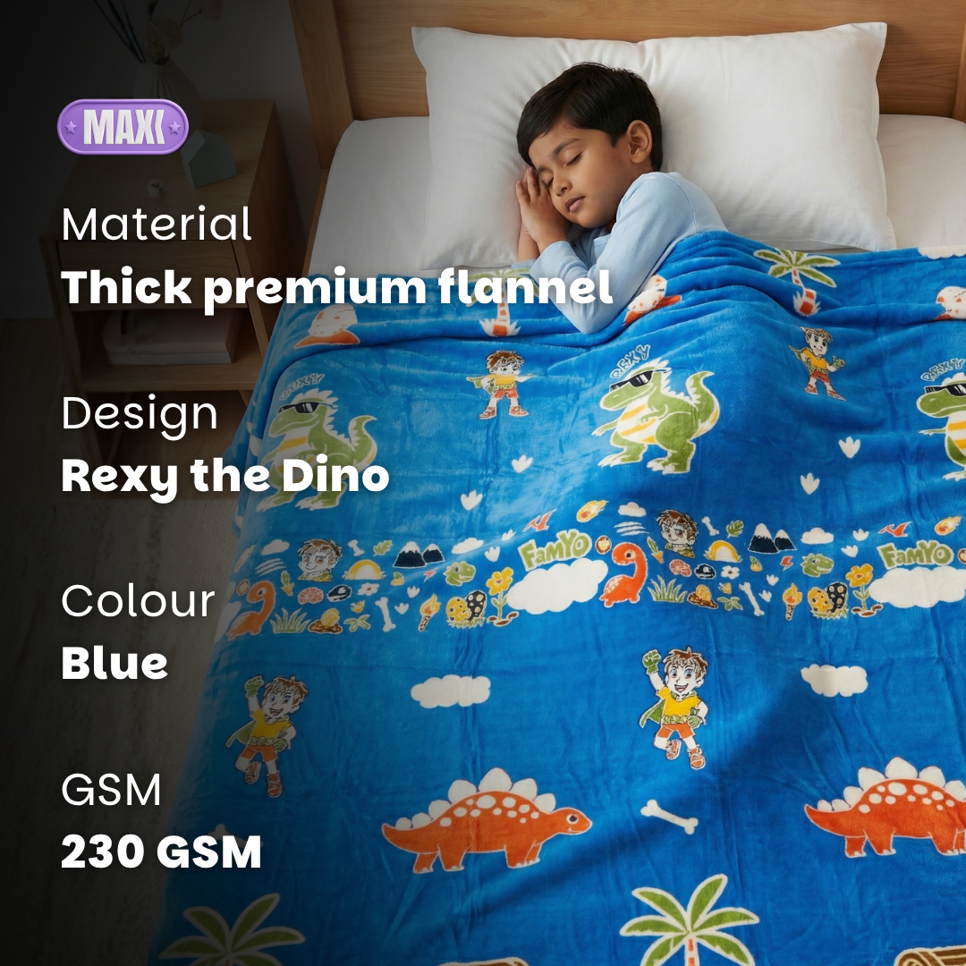 Famyo glow in the dark blanket - thick premium flannel, 230 gsm