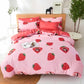 Famyo's Strawberry Printed 5 Piece Bedding Set and Comforter 