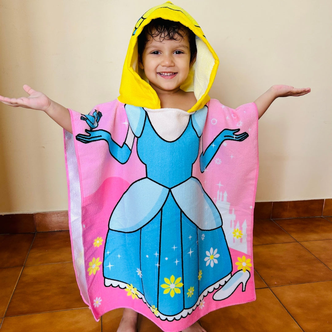 Magical Princess Poncho Bath Towel for Kids, 1-7 years | Quick-Drying Microfiber Kids Towel. Cool Poncho Bath Robe Towels for Kids at lowest prices only @ Famyo. Shop 2 Poncho Towels @ Just Rs 999 with poncho999