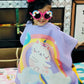Purple Cat Unicorn Poncho Bath Towel for Kids, 1-7 years | Quick-Drying Microfiber Kids Towel Famyo Shop WH