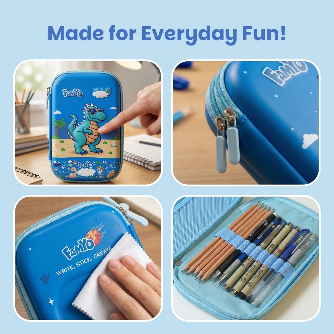 famyo hard shell eva case pencil pouch for kids