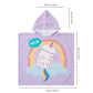 Purple Cat Unicorn Hooded Poncho Towel for Kids | Quick-Dry, Highly Absorbent Microfiber Bath Towel