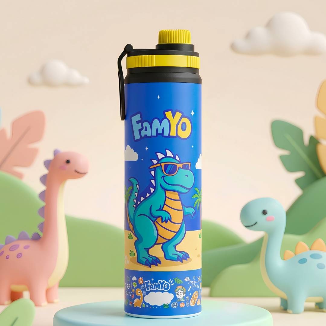 Famyo Rexy the Dinosaur water bottle for kids - 900 ml - school essential