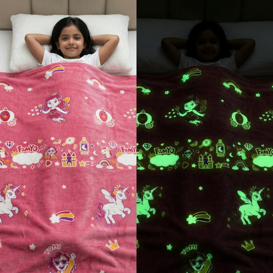 June the Unicorn Glow Blanket – Glow Maxx Series | Soft Flannel AC Blanket for All-Season | Perfect Gift for Kids