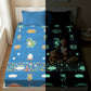 Rexy the Dino Glow Bedsheet for Kids | King Size Glow in the Dark Bedsheet Set | 300 TC Cotton-Blend | Famyo Glow Maxx