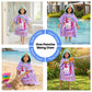 Purple June Unicorn hooded poncho towel for kids featuring ultra-soft quick-dry microfiber fabric, lightweight wearable design, attached hood, knee-length coverage, and ideal for bath, beach, pool, swimming, travel, and everyday use.