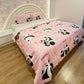 4pc/5pc King Bedding Set- Comforter Cover, Fitted Bedsheet, 2 Pillow Covers, Comforter Sleepy Pink Panda