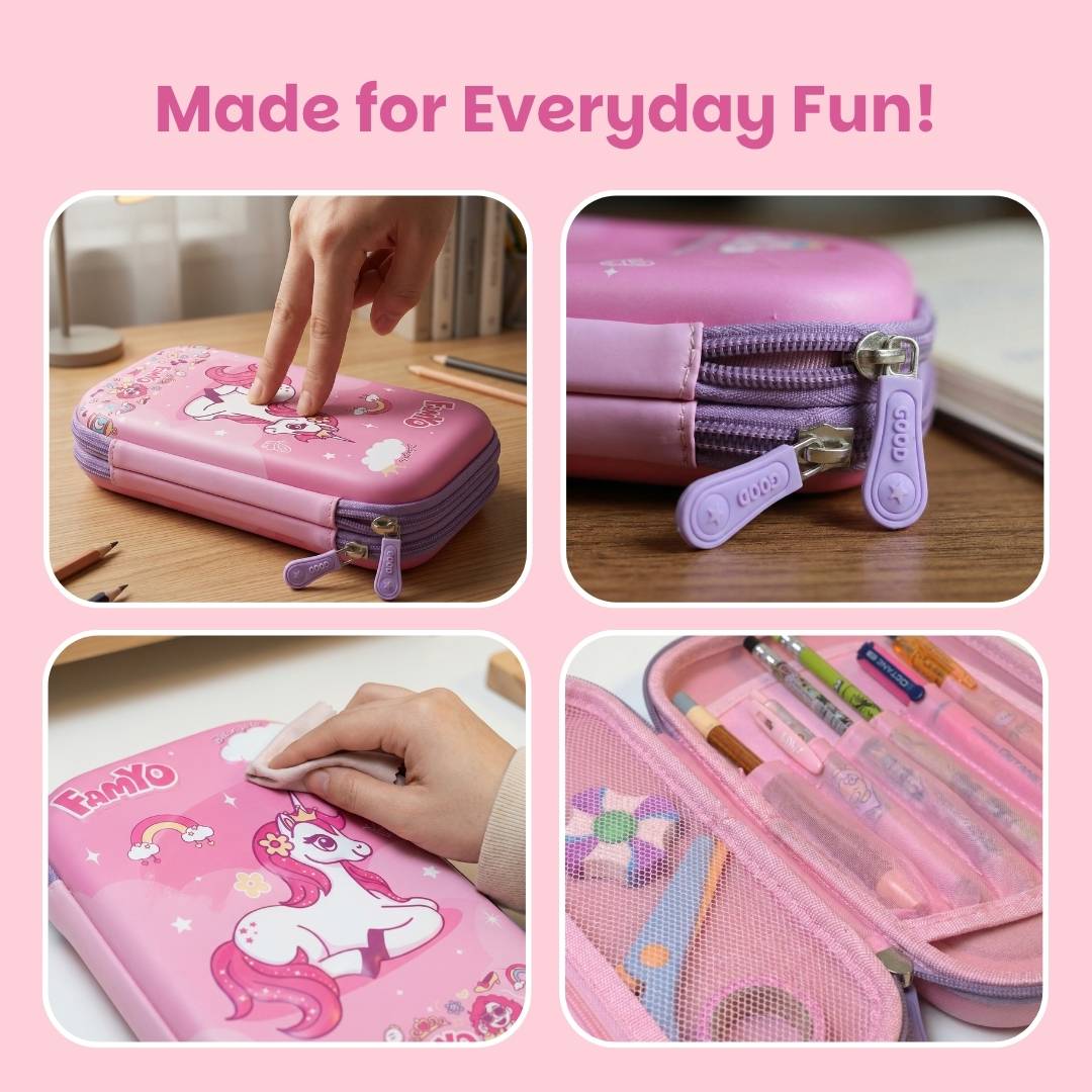 famyo hard shell eva case pencil pouch for kids