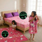 June the Unicorn Comfort Set for Kids | Glow Bedsheet, Glow Blanket & Hooded Poncho Towel Combo