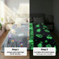 Famyo Leo Astronaut Glow in the dark blanket - all season blanket for kids - charge under light - see the magic after the light goes off