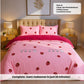 4pc Kids Bed Set – King Size Fitted Bedsheet , Comforter Cover & 2 Pillow Covers | Strawberry Pink Theme