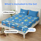 Rexy the Dino Glow Bedsheet for Kids | King Size Glow in the Dark Bedsheet Set | 300 TC Cotton-Blend | Famyo Glow Maxx