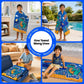 Famyo Rexy the Dinosaur Flat Towel for Kids made with premium microfiber fabric featuring quick dry technology, lightweight and travel friendly design, fade resistant print, soft and highly absorbent for bath, beach, swimming and everyday use.