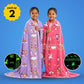 June the Unicorn & Mira Mermaid Glow Maxx Blanket, Set of 2 – Glow Maxx Series | Soft Flannel Queen Size AC Blankets, 200×152 cm