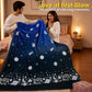 Lavender Unicorn & Dark Blue Astronaut Glow Quilt/Blanket/AC Comforter Set of 2 | Soft Flannel Queen Size Glow Blankets | All-Season Comfort