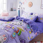 4pc/5pc King Bedding Set- Comforter Cover, Fitted Bedsheet, 2 Pillow Covers, Comforter in Purple Astronaut