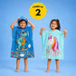 Rexy the Dino & Magic Beach Pink Unicorn Poncho Towels – Set of 2 | Quick-Dry Microfiber Hooded Towels for Kids (1–7 Years)