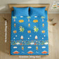 Rexy the Dino Glow Bedsheet for Kids | King Size Glow in the Dark Bedsheet Set | 300 TC Cotton-Blend | Famyo Glow Maxx