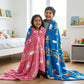 June the Unicorn & Rexy the Dino Glow Maxx Blanket, Set of 2 – Glow Maxx Series | Soft Flannel Queen Size AC Blankets, 200×152 cm