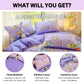 4pc/5pc King Bedding Set- Comforter Cover, Fitted Bedsheet, 2 Pillow Covers, Comforter in Purple Astronaut