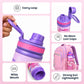 Kids stainless steel water bottle available in June the Unicorn, Rexy the Dinosaur, Leo the Astronaut, Dark Blue Astronaut, and Lavender Unicorn designs, featuring a 900 ml capacity, ideal for school, travel, and everyday hydration.