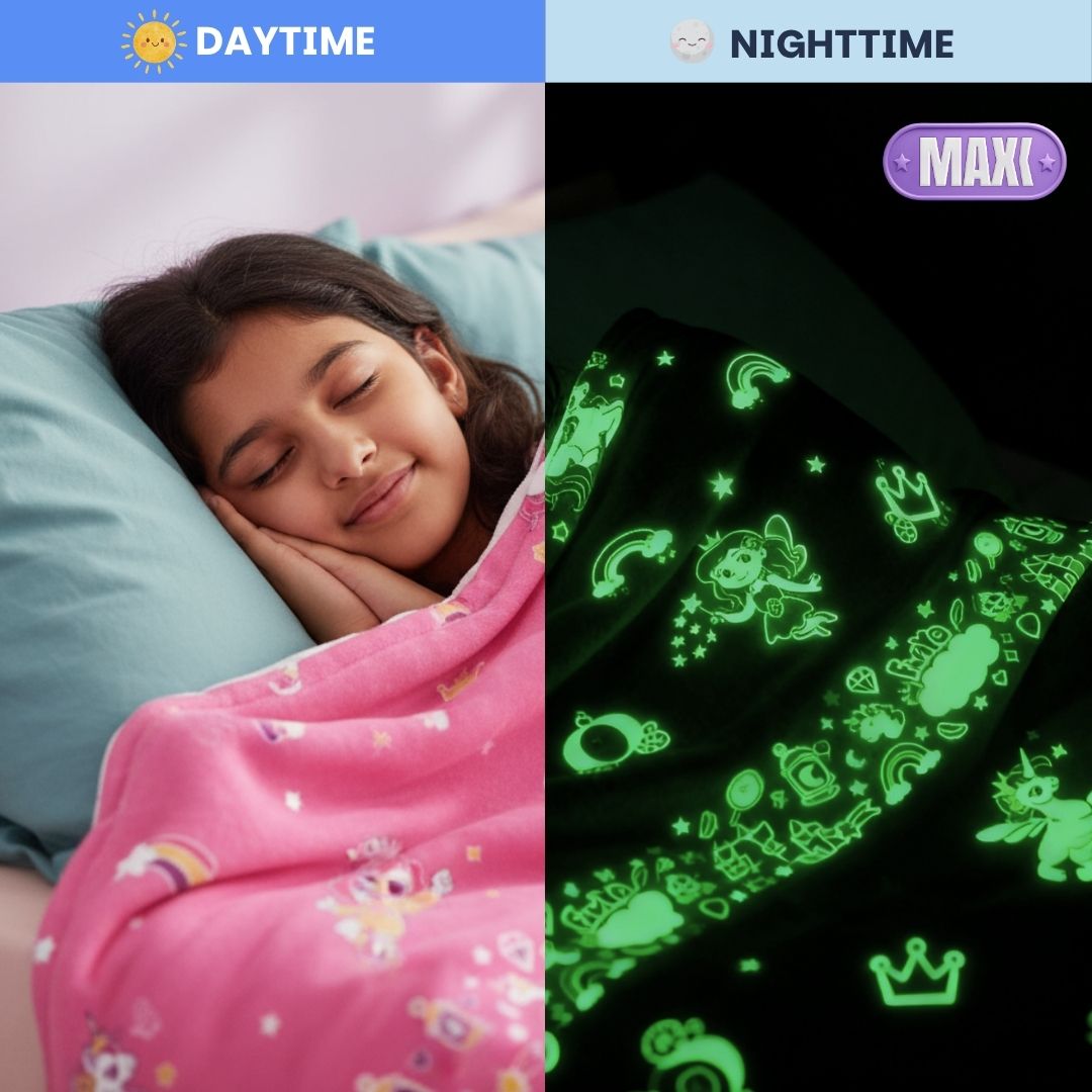 June the Unicorn Glow Blanket from Famyo Glow Maxx Series – Soft Kids Blanket, Perfect Gift for Kids 0-15 years Famyo Shop WH