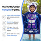 Dark Blue Astronaut hooded poncho towel for kids featuring ultra-soft quick-dry microfiber fabric, lightweight wearable design, attached hood, knee-length coverage, and ideal for bath, beach, pool, swimming, travel, and everyday use.