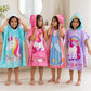 June, Purple June, Magic Beach & Magical Princess Hooded Poncho Towel Combo for Kids | Pack of 4 Quick-Dry Microfiber Towels | Bath, Beach & Pool