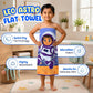 Famyo Leo the Astronaut Flat Towel for Kids made with premium microfiber fabric featuring quick dry technology, lightweight and travel friendly design, fade resistant print, soft and highly absorbent for bath, beach, swimming and everyday use.