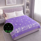 Lavender Unicorn & Dark Blue Astronaut Glow Quilt/Blanket/AC Comforter Set of 2 | Soft Flannel Queen Size Glow Blankets | All-Season Comfort