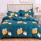 4pc/5pc King Bedding Set- Comforter Cover, Fitted Bedsheet, 2 Pillow Covers, Comforter in Cute Smiles