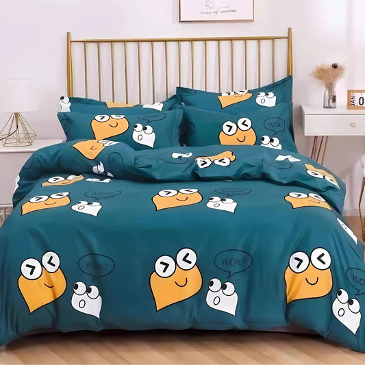 Famyo's Cute Smile Printed 5 Piece Bedding Set and Comforter 