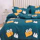 4pc/5pc King Bedding Set- Comforter Cover, Fitted Bedsheet, 2 Pillow Covers, Comforter in Cute Smiles