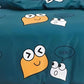 4pc/5pc King Bedding Set- Comforter Cover, Fitted Bedsheet, 2 Pillow Covers, Comforter in Cute Smiles