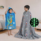 Leo the Astro Glow in the Dark Quilt/Blanket/AC Comforter & Rexy the Dino Hooded Poncho Towel Set for Kids | Glow Maxx & Hood Maxx Series