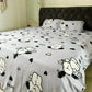 Grey Puppy & Flowers Themed Bedding Set for Stylish Kids Bedroom Decor