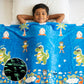 June the Unicorn & Rexy the Dino Glow Maxx Blanket, Set of 2 – Glow Maxx Series | Soft Flannel Queen Size AC Blankets, 200×152 cm