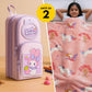 Famyo Gift Set – Cute Pink Rabbit Pencil Pouch & Cute Fairy Glow in the Dark Quilt/Blanket/AC Comforter for Kids | Queen Size
