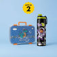 Famyo Rexy Dinosaur Lunch Box & Leo Astronaut Water Bottle Combo for Kids | Leakproof Bento Box & Kids Water Bottle | School Essentials Set