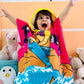 Cute Pink Mermaid Poncho Bath Towel for Kids, 1-7 years | Quick-Drying Microfiber Kids Towel
