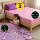 June the Unicorn & Mira the Mermaid Glow in the Dark Quilt/Blanket/AC Comforter & Glow Bedsheet Set for Kids | Soft Flannel Queen Size AC Blanket | Glow Maxx Series