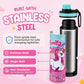 Famyo June the unicron water bottle for kids - 900 ml - school essential - carry loop- wide mouth - lightweight - no more lost caps - single wall - non-insulated