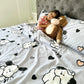 4pc Kids Bed Set – King Size Fitted Bedsheet , Comforter Cover & 2 Pillow Covers | Cute Puppy & Flowers Theme Famyo Shop WH