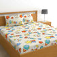 3pc King Size Bedsheet Set – Fitted Bedsheet & 2 Pillow Covers with Zip | Space Bedsheet Set