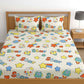 3pc King Size Bedsheet Set – Fitted Bedsheet & 2 Pillow Covers with Zip | Space Bedsheet Set