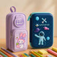 Famyo School Supplies Bundle – Pink Rabbit Pencil Pouch for Girls + Blue Space Pencil Box for Boys | 3-Compartment Zipper Pouch + Hard Shell Pencil Box Combo