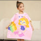 Princess Rainbow Girl Poncho Towel for Kids | Hooded Bath Towels for Girls | 60 x 60cm Toddler Pool Towel with Hood, 1-7 years