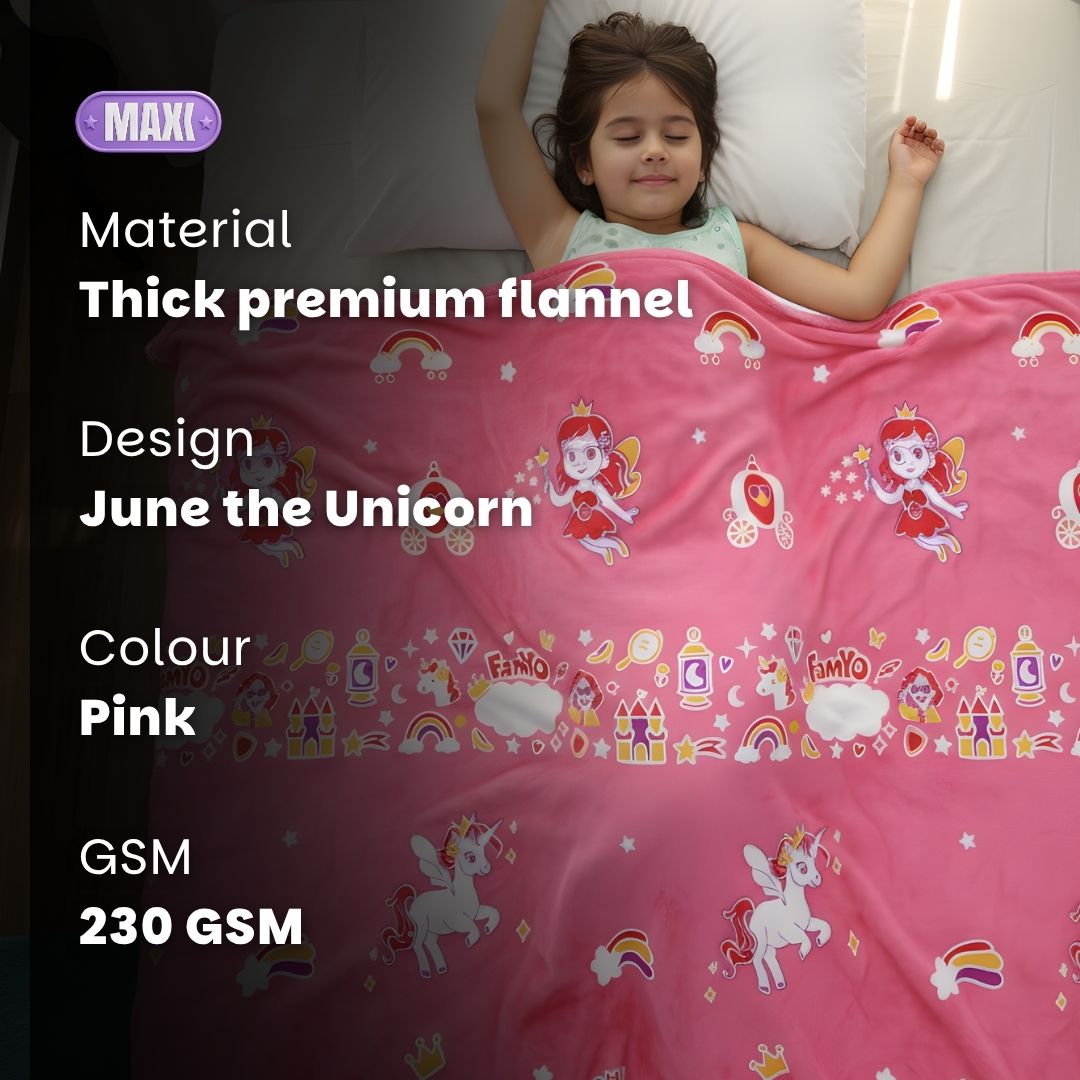 June the Unicorn Glow Blanket from Famyo Glow Maxx Series – Soft Kids Blanket, Perfect Gift for Kids 0-15 years Famyo Shop WH